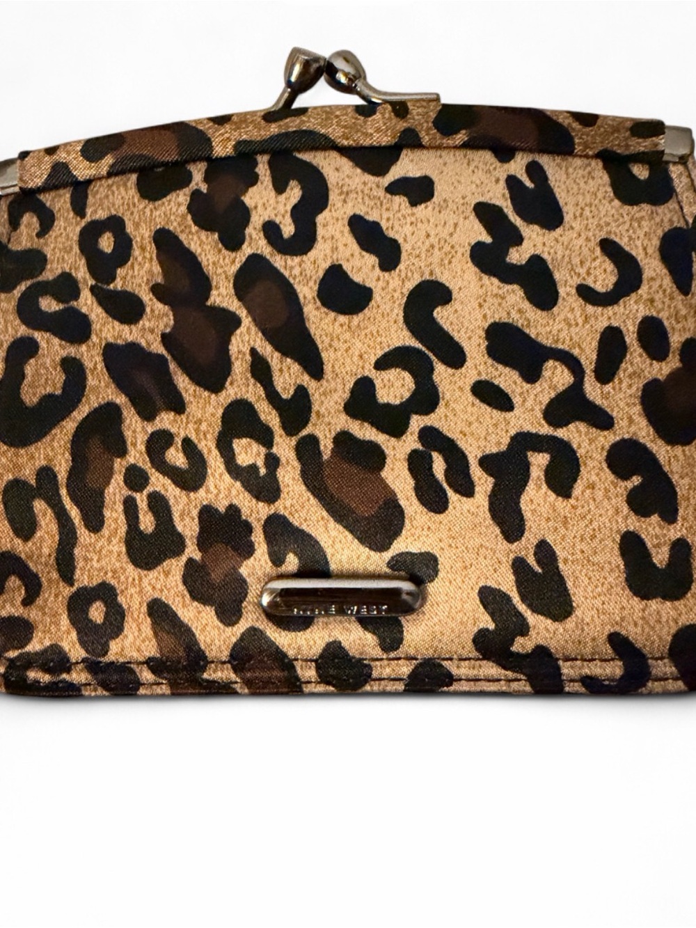 Leopard Print Frame wallet - Brown/Black